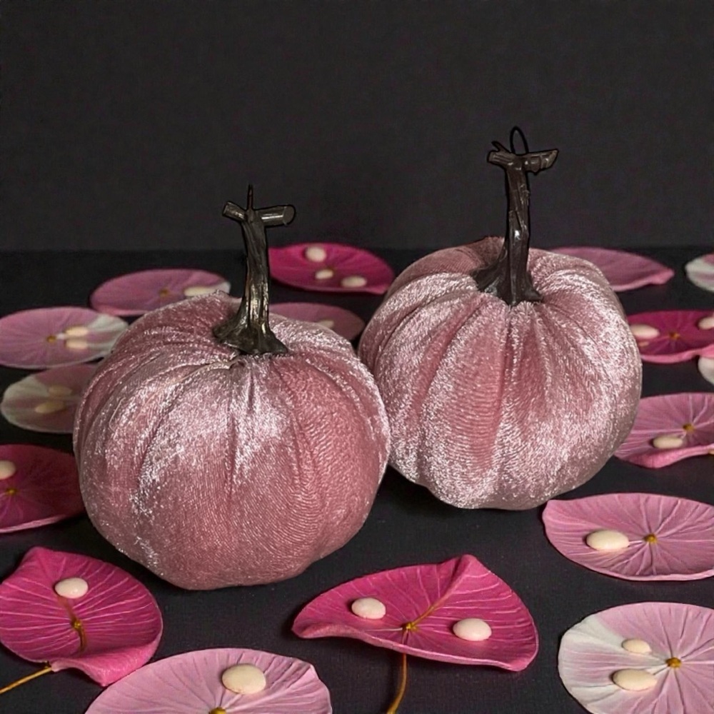 Pink Velvet Pumpkins